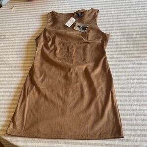 Faux suede shift dress